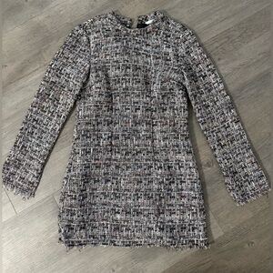 H&M Chic Tweed Long Sleeve Dress